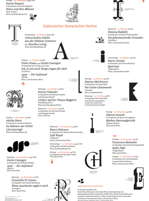 Wien, Innsbruck, Graz: Italian Literary Autumn