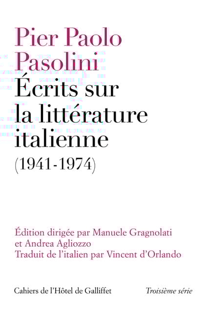 Paris: Pier Paolo Pasolini