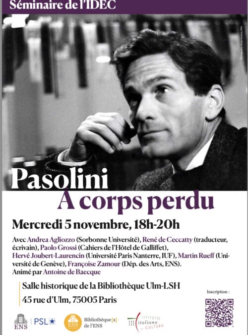 Parigi: Pier Paolo Pasolini