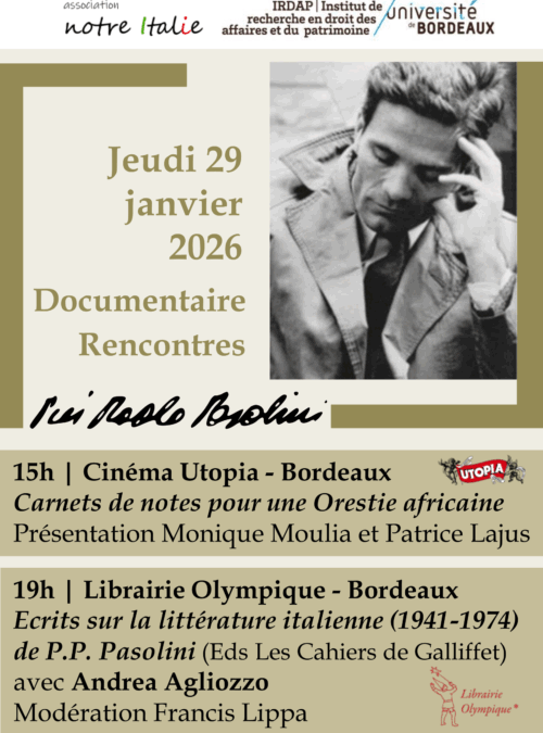 Bordeaux: Pier Paolo Pasolini critico letterario